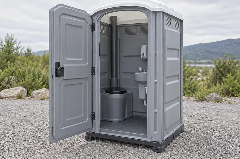 Upgraded portable restroom equipment
