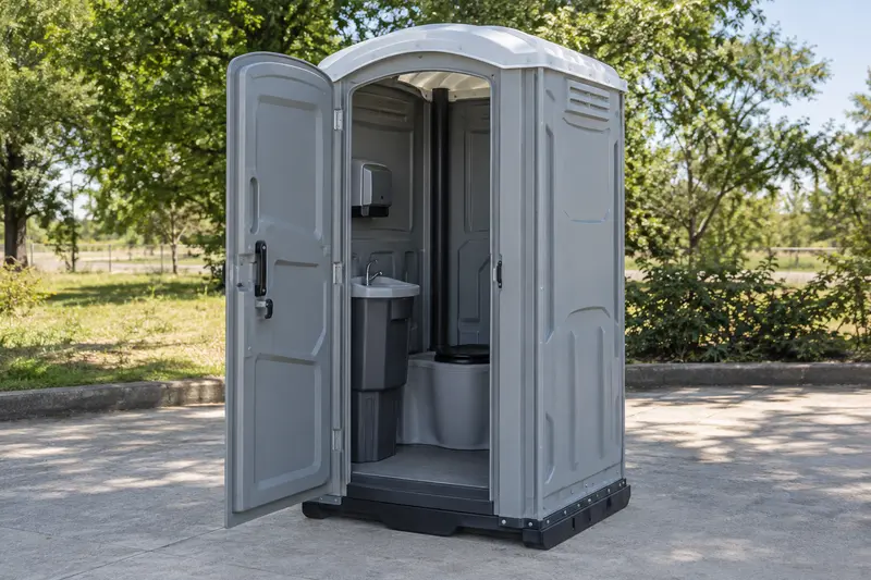 Upgraded individual portable restroom example